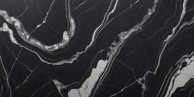 The primary subject of the image is a marble countertop with a black and white pattern. The setting is a kitchen, and the visual style is a photo. The countertop has a black and white marble pattern, and the overall atmosphere is elegant and sophisticated.