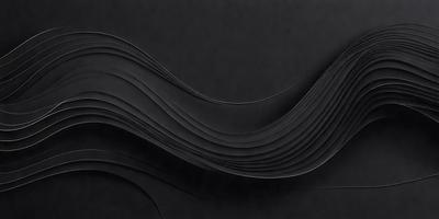 The primary subject of the image is a black piece of fabric, which appears to be a piece of leather. The setting is a dark background, which contrasts with the fabric. The visual style is a close-up of the fabric, showcasing its texture and details. The colors and mood of the image are predominantly dark, with the black fabric being the main focus.