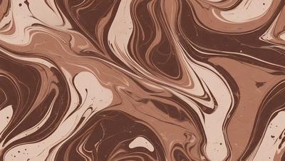 The primary subject of the image is a close-up of a brown and white marbled pattern. The setting is a brown and white marbled surface, which serves as the background. The visual style is a close-up of the marbled pattern, showcasing its intricate details. The colors and mood of the image are predominantly brown and white, creating a sense of depth and texture.