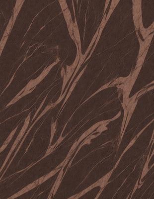 The primary subject of the image is a brown leather-like material with a pattern of swirls and curves. The setting is a close-up of the material, showcasing its texture and design. The visual style is a combination of a photo and a digital art, as it appears to be a close-up of a leather material with a digital art-like pattern. The colors and mood of the image are warm and earthy, with the brown leather material being the dominant color.