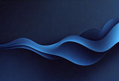 The primary subject of the image is a blue wave, which is the main object, scene, or focus of the image. The setting or background is a dark blue surface, which creates a contrasting and dramatic atmosphere. The visual style of the image is digital art, as it appears to be a digital illustration or drawing. The dominant colors in the image are blue and black, which contribute to the overall mood of the scene.