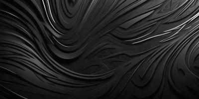 The primary subject of the image is a black and white artistic design, possibly a painting or a drawing. The setting is a black background, which contrasts with the artwork. The visual style appears to be a combination of digital art and illustration, creating a unique and intricate pattern. The colors and mood of the image are predominantly black and white, giving it a bold and striking appearance.