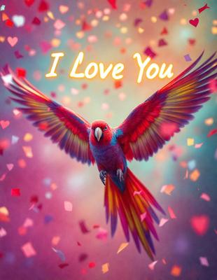 The primary subject of the image is a colorful bird, possibly a parrot, with a vibrant blue, red, and yellow color scheme. The bird is perched on a branch, surrounded by a beautiful and colorful background. The visual style of the image is a combination of photo and digital art, creating a vivid and lively scene. The colors and mood of the image are bright, cheerful, and full of life, reflecting the bird's vibrant colors and the overall atmosphere of the scene.
