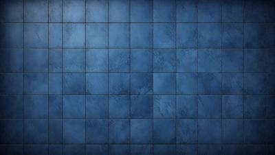 The primary subject of the image is a blue tile wall. The setting is a room with a blue tile floor. The visual style is a photo of a blue tile wall. The dominant colors are blue and white, creating a calm and soothing atmosphere.