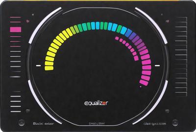 The primary subject of the image is a colorful, circular display with a rainbow-colored bar. The display is set against a black background, creating a visually striking contrast. The colors and mood of the image are vibrant and lively, with the rainbow colors adding a sense of energy and excitement to the scene.