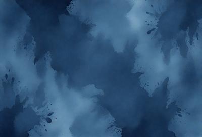 The primary subject of the image is a blue background with a pattern of white and black swirls. The setting appears to be a cloudy sky, creating a moody atmosphere. The visual style of the image is a combination of digital art and illustration, with the swirls and patterns giving it a unique and artistic appearance.