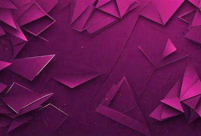The primary subject of the image is a purple background with a pattern of triangles. The setting appears to be a futuristic or abstract environment. The visual style is a combination of digital art and illustration, creating a unique and intriguing design. The dominant colors are purple and pink, giving the image a calm and serene atmosphere.