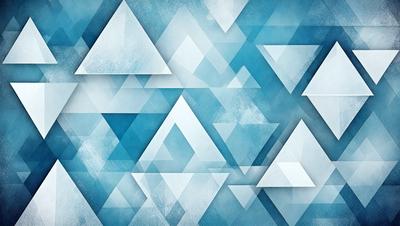 The primary subject of the image is a blue and white geometric pattern. The setting is a blue background, and the visual style is a digital art or illustration. The dominant colors are blue and white, creating a calm and soothing atmosphere.