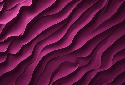 The primary subject of the image is a purple wall with a pattern of waves. The setting is a room with a purple wall, and the visual style is a close-up of the purple wall. The dominant colors are purple and pink, creating a calm and soothing atmosphere.