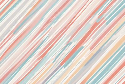 The primary subject of the image is a colorful striped pattern, which is the main focus of the image. The setting is a wall, and the visual style is a combination of photo and digital art. The dominant colors are pink, blue, and orange, creating a vibrant and lively atmosphere.
