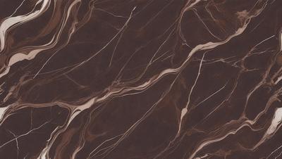 The primary subject of the image is a marble tile with a brown and white pattern. The setting is a wall, and the visual style is a close-up of the tile. The colors and mood of the image are warm and earthy, with the brown and white pattern creating a natural and elegant appearance.