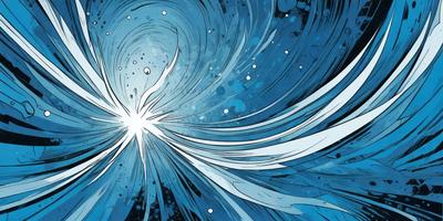The primary subject of the image is a blue and white swirl, which appears to be a part of a larger, more complex design. The setting is a blue background, which complements the swirl's colors. The visual style is a combination of digital art and illustration, creating a dynamic and visually appealing scene. The colors and mood of the image are predominantly blue and white, giving it a calming and serene atmosphere.