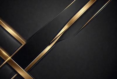 The primary subject of the image is a gold and black pattern. The setting is a black background, and the visual style appears to be a digital art or illustration. The dominant colors are gold and black, creating a sophisticated and elegant atmosphere.