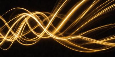 The primary subject of the image is a bright, yellow, and swirling light. The light appears to be a neon or glowing effect, creating a visually striking scene. The setting is a dark background, which contrasts with the bright light, emphasizing its intensity. The visual style of the image is a combination of digital art and illustration, as the light is depicted in a dynamic and artistic manner. The colors and mood of the image are predominantly yellow and energetic, creating a l