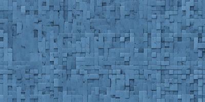 The primary subject of the image is a blue brick wall with a pattern of white squares. The setting is a blue background, and the visual style appears to be a digital art or illustration. The dominant colors are blue and white, creating a calm and soothing atmosphere.