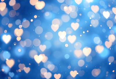 The primary subject of the image is a collection of hearts, which are the main objects in the scene. The hearts are floating in a blue background, creating a visually appealing and heartwarming atmosphere. The visual style of the image is a combination of a photo and digital art, as it captures the essence of the hearts while maintaining a sense of depth and dimension. The colors and mood of the image are predominantly blue, which adds to the calming and serene ambiance.