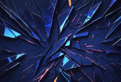 The primary subject of the image is a blue and pink abstract art piece, which appears to be a digital artwork or an illustration. The setting is a dark blue background, which contrasts with the vibrant colors of the artwork. The visual style is a combination of digital art and illustration, creating a unique and eye-catching design. The dominant colors are blue and pink, which evoke a sense of calmness and creativity.