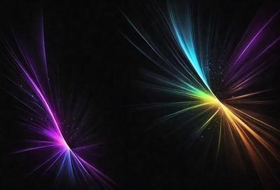 The primary subject of the image is a colorful, swirling pattern that resembles a rainbow. The setting is a dark background, which contrasts with the vibrant colors of the pattern. The visual style is a combination of digital art and illustration, creating a dynamic and eye-catching display. The colors and mood of the image are predominantly bright and cheerful, with the swirling pattern evoking a sense of movement and energy.