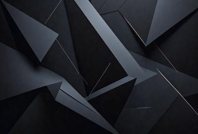 The primary subject of the image is a black and white geometric pattern. The setting is a dark background, which contrasts with the pattern. The visual style is a combination of a photo and digital art, creating a unique and intricate design. The dominant colors are black and white, giving the image a classic and timeless appearance. The overall atmosphere is one of elegance and sophistication.