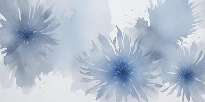 The primary subject of the image is a blue flower with a yellow center, surrounded by a white background. The visual style of the image is a combination of digital art and illustration, creating a unique and artistic representation of the flower. The dominant colors in the image are blue and white, with the blue flower standing out against the white background. The overall atmosphere of the image is serene and calming, with the flower serving as a focal point in the composition.