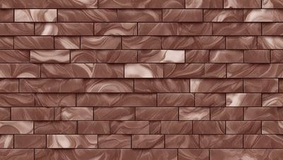 The primary subject of the image is a brick wall with a unique and intricate design. The setting is a brick wall, and the visual style appears to be a combination of photo and digital art. The colors and mood of the image are predominantly brown and earthy, giving it a natural and textured appearance.