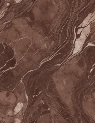 The image features a brown marble surface with a pattern of swirls and waves. The primary subject is the marble, which is the main object, scene, or focus of the image. The setting is a natural environment, with the marble surface being the backdrop. The visual style is a close-up of the marble, showcasing its intricate pattern. The colors and mood of the image are warm and earthy, with the brown marble being the dominant color.