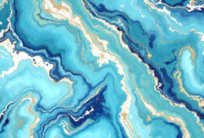 The primary subject of the image is a blue and gold marbled stone, which is the main object, scene, or focus of the image. The setting or background features a blue and gold marbled stone, which is the primary subject. The visual style of the image is a photo, as it captures the natural beauty of the marbled stone. The colors and mood of the image are predominantly blue and gold, creating a sense of elegance and sophistication.