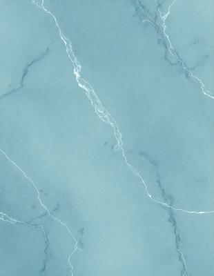 The primary subject of the image is a blue marble wall with a pattern of white streaks. The setting is a room with a blue marble floor. The visual style is a photo of the marble wall and floor. The colors and mood are predominantly blue and white, creating a calm and serene atmosphere.