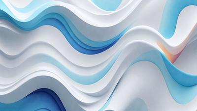 The primary subject of the image is a large, white, and blue wave. The wave is the main focus of the image, and it is set against a white background. The visual style of the image is a combination of photo and digital art, creating a unique and artistic representation of the wave. The dominant colors in the image are white and blue, giving the scene a clean and calming atmosphere.