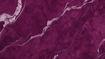 The primary subject of the image is a purple marble wall with a pattern of white stripes. The setting is a room with a purple marble floor. The visual style is a close-up of the marble wall, showcasing its texture and pattern. The colors and mood of the image are predominantly purple and dark, creating a moody and dramatic atmosphere.