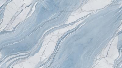 The primary subject of the image is a marble tile with a blue and white pattern. The setting is a bathroom, as indicated by the presence of the marble tile. The visual style is a close-up of the tile, showcasing its intricate design. The colors and mood of the image are predominantly blue and white, creating a clean and elegant atmosphere.