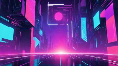 The primary subject of the image is a futuristic cityscape with a pink and purple color scheme. The setting is a city with tall buildings and a large, pink moon in the sky. The visual style is a digital art or illustration, creating a vibrant and unique atmosphere. The dominant colors are pink and purple, giving the scene a futuristic and dreamy feel.
