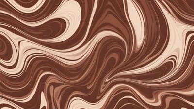 The primary subject of the image is a brown and white patterned wallpaper. The setting is a room with a brown and white wallpapered wall. The visual style is a patterned wallpaper, which gives the room a unique and artistic appearance. The dominant colors are brown and white, creating a warm and inviting atmosphere.