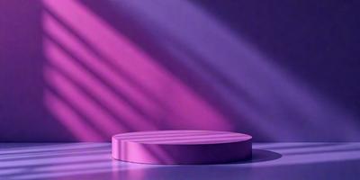 The primary subject of the image is a purple square or table, which is the main focus of the scene. The setting is a purple wall, and the visual style appears to be a photo. The dominant colors in the image are purple and pink, creating a calm and soothing atmosphere.