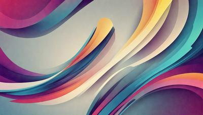 The primary subject of the image is a colorful, abstract wave pattern. The setting is a gray background, which contrasts with the vibrant colors of the wave pattern. The visual style is a combination of digital art and illustration, creating a dynamic and artistic representation of the wave. The dominant colors are a mix of blue, pink, and yellow, giving the image a lively and energetic atmosphere.