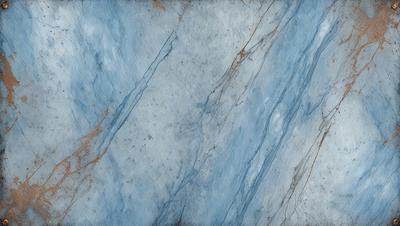 The primary subject of the image is a marble-like surface with a blue and white color scheme. The setting is a stone wall, and the visual style appears to be a photo. The colors and mood of the image are predominantly blue and white, creating a clean and elegant atmosphere.