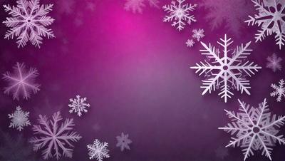 The primary subject of the image is a snowflake pattern, which is displayed on a purple background. The setting is a wall, and the visual style is a combination of digital art and illustration. The dominant colors are purple and white, creating a calm and serene atmosphere.