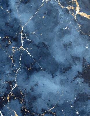 The primary subject of the image is a blue and gold marble wall. The setting is a room with a blue and gold marble wall as the main focus. The visual style is a close-up of the marble wall, showcasing its intricate patterns and textures. The colors and mood of the image are predominantly blue and gold, creating a luxurious and elegant atmosphere.