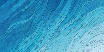 The primary subject of the image is a blue ocean with waves. The setting is the ocean, and the visual style is a digital art or illustration. The dominant colors are blue and white, creating a calm and serene atmosphere.