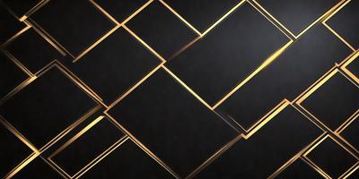 The primary subject of the image is a pattern of gold squares on a black background. The setting is a black and gold patterned surface, which creates a visually striking contrast. The visual style is a combination of digital art and illustration, as the gold squares are meticulously arranged to create a cohesive design. The colors and mood of the image are predominantly black and gold, giving it a sophisticated and elegant appearance.