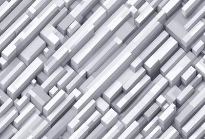 The primary subject of the image is a large, intricate pattern made up of white cubes. The setting is a white background, which provides a clean and minimalist appearance. The visual style is a combination of digital art and illustration, creating a unique and eye-catching design. The dominant colors are white, which gives the pattern a clean and modern look. The overall atmosphere is one of simplicity and elegance, with the pattern serving as a striking focal point.
