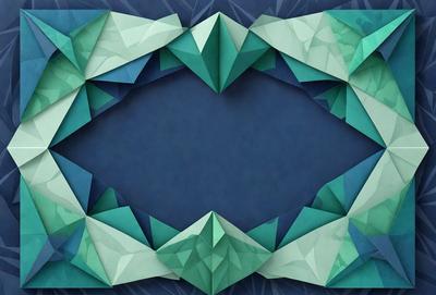 The primary subject of the image is a heart-shaped frame made of green and blue paper. The heart is cut out of a larger blue background, creating a visually appealing and unique design. The heart frame is the main focus of the image, and it appears to be a digital art or illustration, showcasing a creative and artistic approach to design. The colors of the heart and the blue background create a sense of warmth and tranquility, making the image both aesthetically pleasing and emotion
