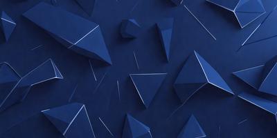 The primary subject of the image is a blue background with a pattern of triangles. The triangles are made of blue and white paper, creating a visually appealing and artistic design. The setting is a blue background, which serves as a striking contrast to the triangles. The visual style of the image is a combination of digital art and illustration, as the triangles are created using paper and then digitally arranged on the blue background. The colors and mood of the image are predominantly blue and white, giving it a