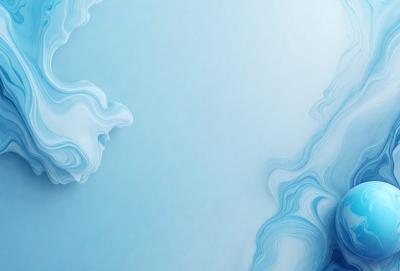 The primary subject of the image is a large, blue, swirling pattern. The setting is a white wall, which serves as the background. The visual style is a combination of digital art and illustration, creating a unique and eye-catching design. The dominant colors are blue and white, with the blue pattern creating a sense of depth and movement. The overall atmosphere is one of creativity and artistic expression.