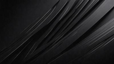 The primary subject of the image is a black background with a pattern of silver lines. The setting is a dark room, and the visual style appears to be a digital art or illustration. The dominant colors are black and silver, creating a moody and dramatic atmosphere.