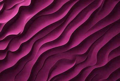 The primary subject of the image is a purple wall with a pattern of waves. The setting is a room with a purple wall, and the visual style is a close-up of the purple wall. The dominant colors are purple and pink, creating a calm and soothing atmosphere.