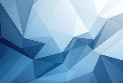 The primary subject of the image is a blue and white geometric pattern. The setting is a blue background, and the visual style appears to be a digital art or illustration. The dominant colors are blue and white, creating a calm and soothing atmosphere.