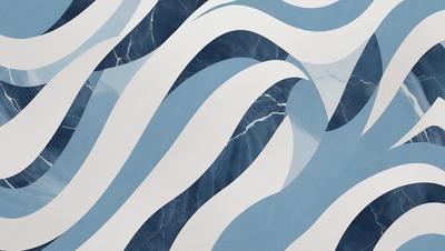 The primary subject of the image is a blue and white marble pattern. The setting is a blue and white marble wall, which serves as the background. The visual style is a combination of digital art and illustration, creating a unique and artistic representation of the marble pattern. The dominant colors are blue and white, giving the image a clean and elegant appearance.
