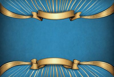 The primary subject of the image is a blue background with a gold frame. The setting is a blue background with a gold frame, and the visual style is a digital art or illustration. The colors and mood are predominantly blue and gold, creating a sense of elegance and sophistication.