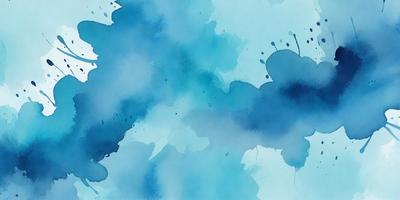 The primary subject of the image is a blue and white painting of a water-like scene. The setting is a blue background, and the visual style appears to be a digital art or illustration. The dominant colors in the painting are blue and white, creating a serene and calming atmosphere.